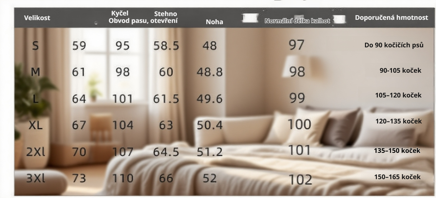 Kalhoty v pohodlném střihu až na podlahu