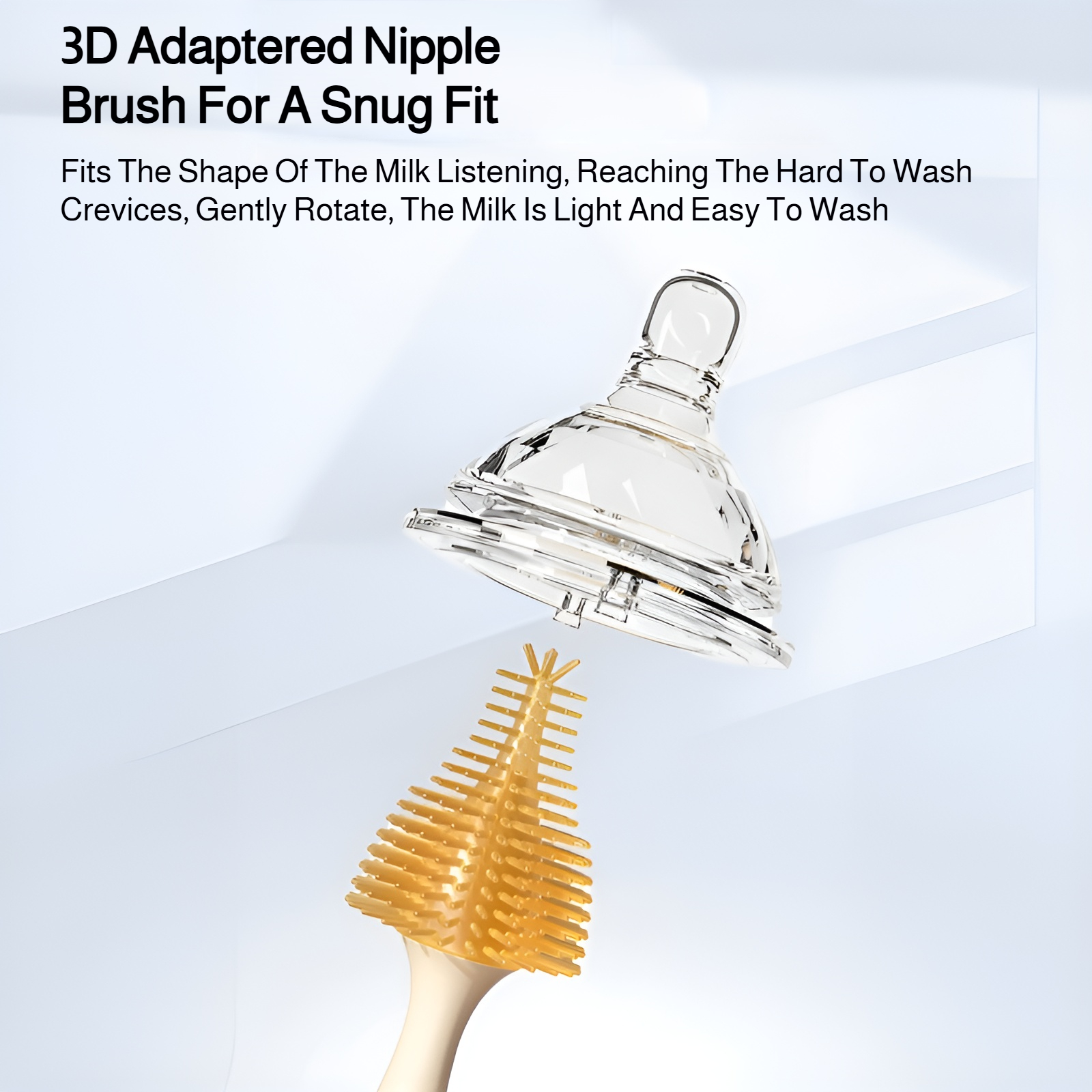 BPA-free silicone bottle brush for infant care