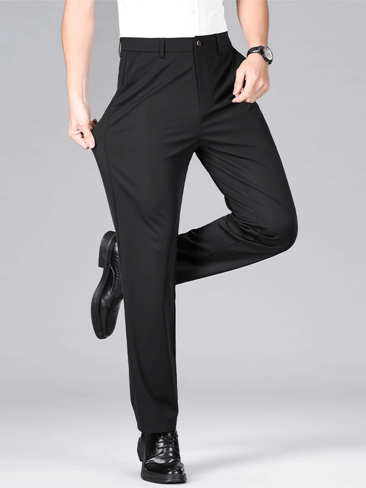 [호랑이 머리 자수] 루즈핏 스트레이트 스판 냉장고 슬랙스