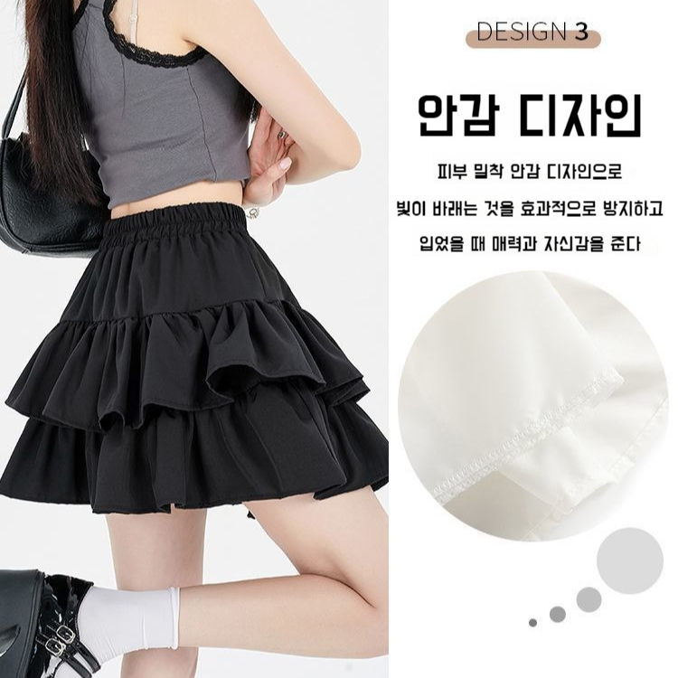 봄여름 키 작은 프릴 스커트 여성 하이웨스트 날씬해 보이는 반신 스커트 케이크 스커트 스커트 프릴 봄여름 하이웨스트 반신 스커트