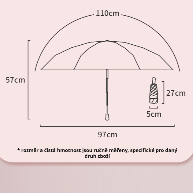 Praktický deštník na cestování