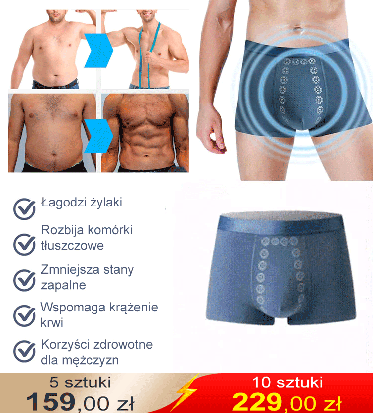 Majtki do masażu magnetycznego męskiego