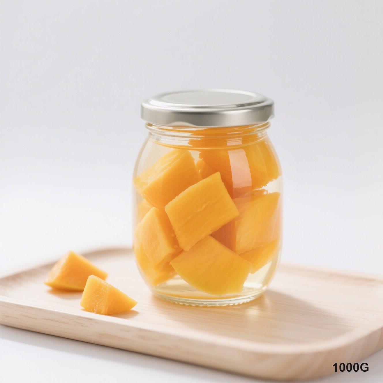Nahaufnahme der Mango-Fruchtkonserve