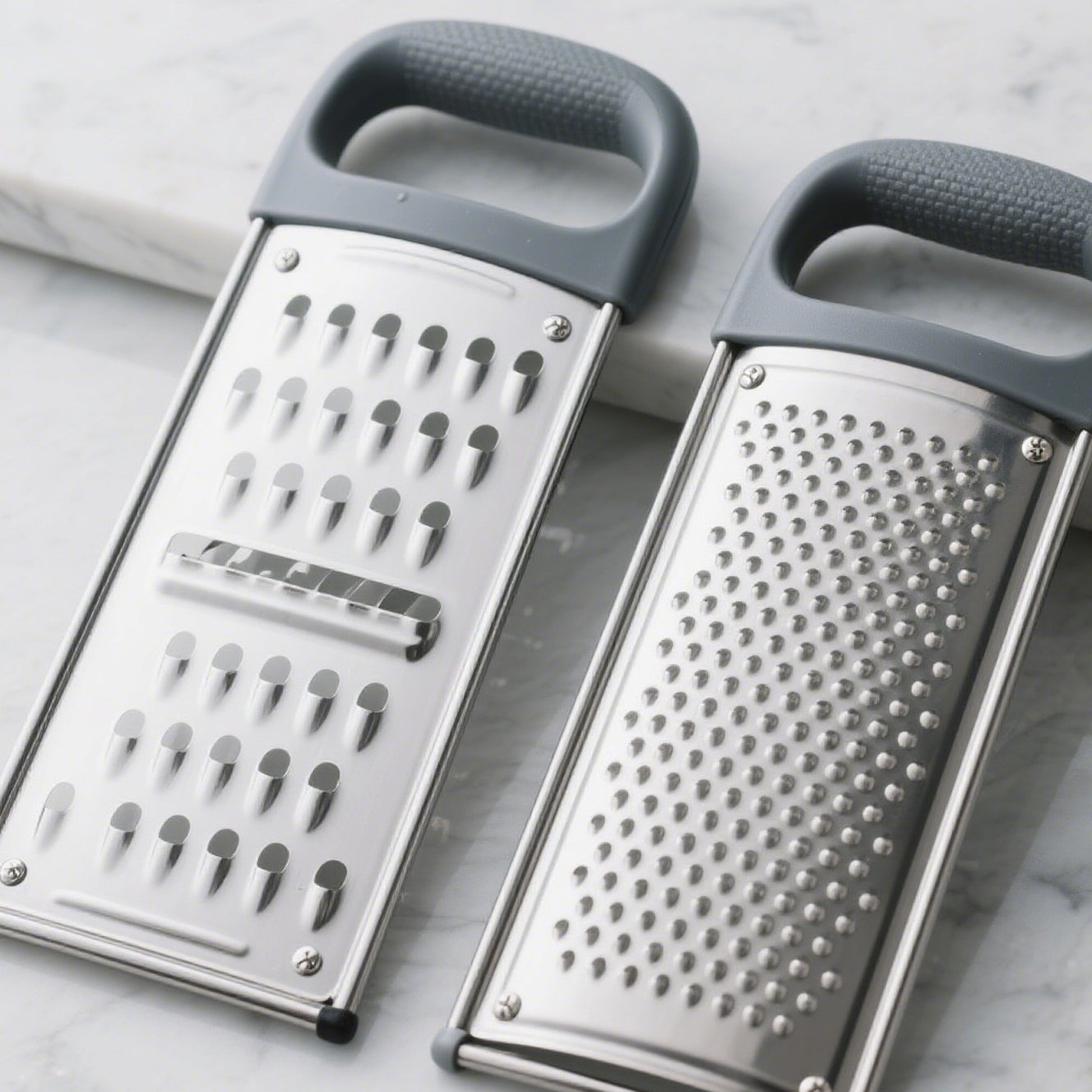 Set aus 6 Edelstahl Küchenreiben