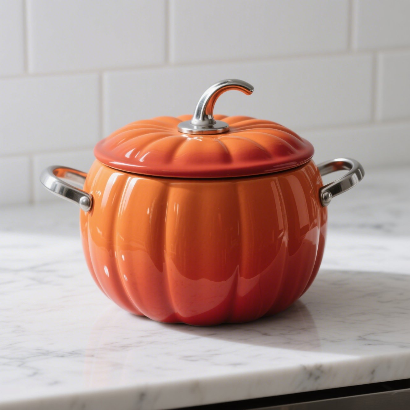 Kürbis-Keramiktopf zum Kochen von Suppen