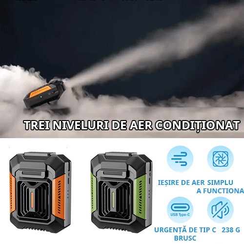 Dispozitiv de răcire completă pentru exterior【lanternă + power bank】cu curea inclusă