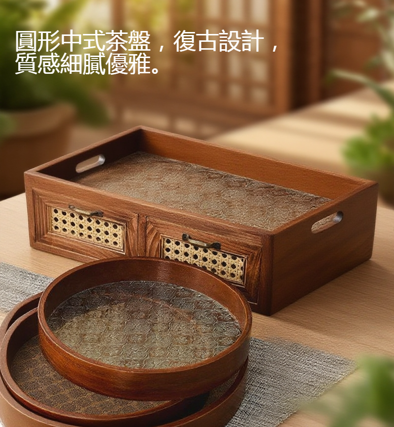 中式復古收納託盤細節特寫