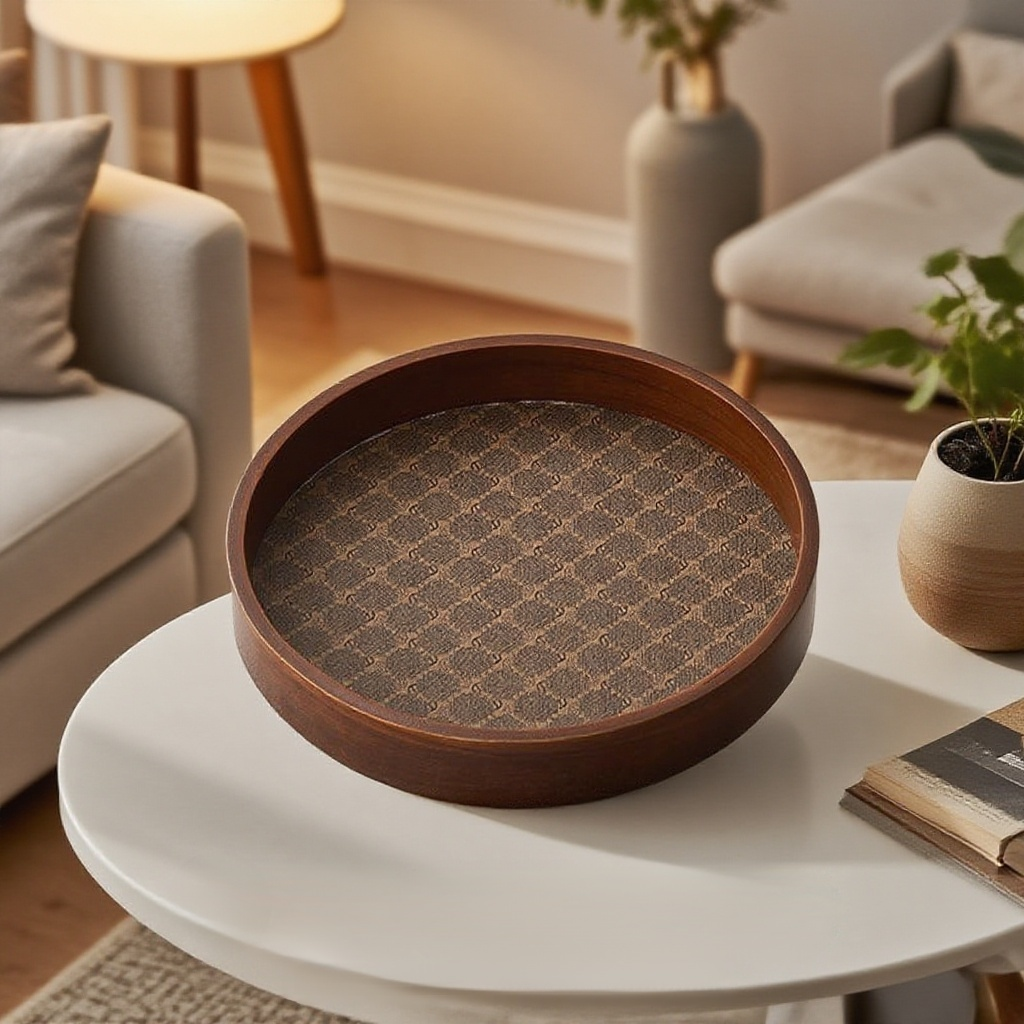 圓形中式復古收納託盤