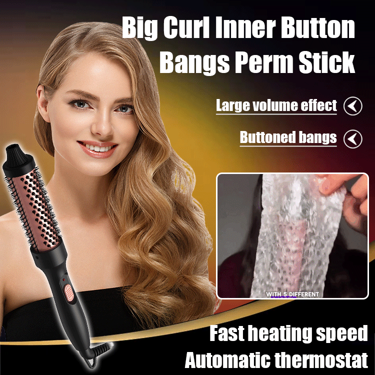 Big curly bangs curling iron
