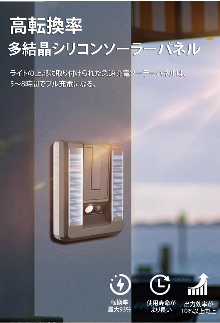 玄関に取り付けたソーラー壁掛けライト