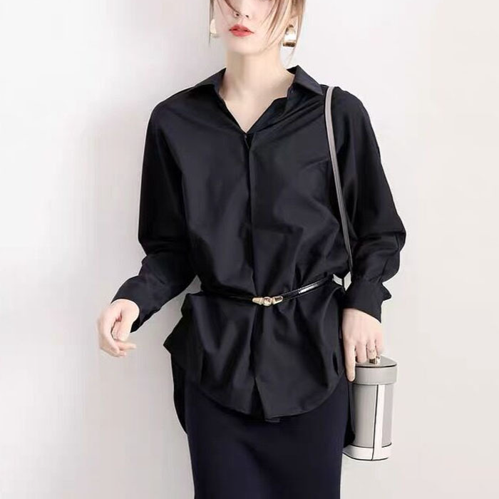 白いルーズシャツ女性トップス白いルーズブラウス