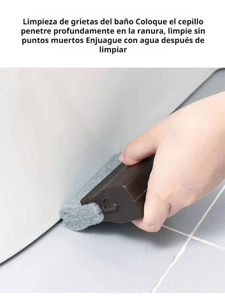 Cepillo ergonómico diseñado para limpiar ranuras difíciles
