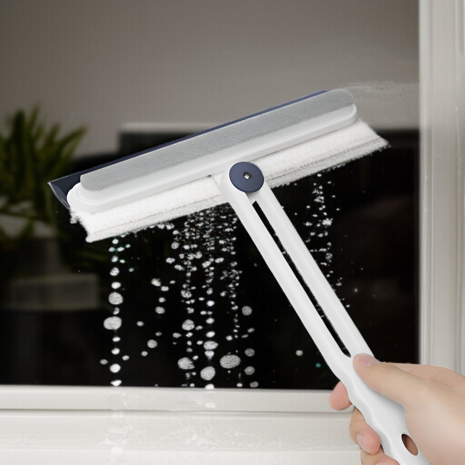 Rascador de vidrio para uso doméstico, limpiador de doble cara para ventanas y baño