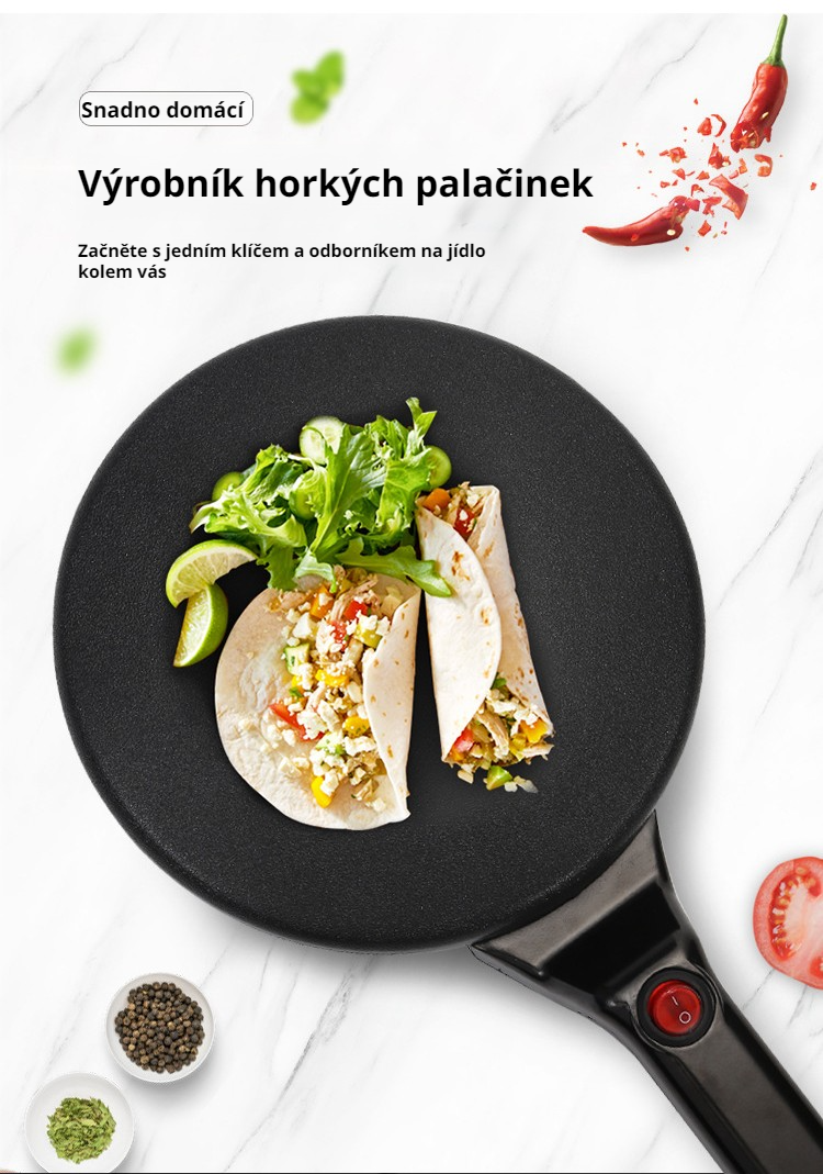 Elektrický stojan na palačinky pro domácnost v moderním designu