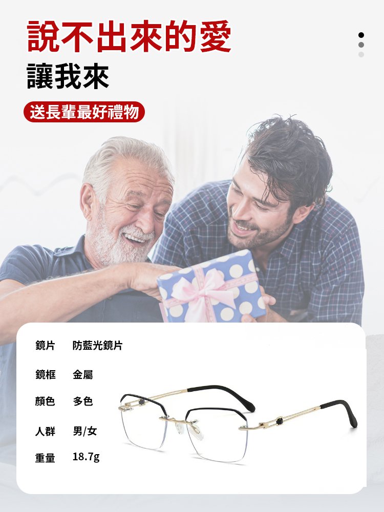 無框高畫質防藍光眼鏡