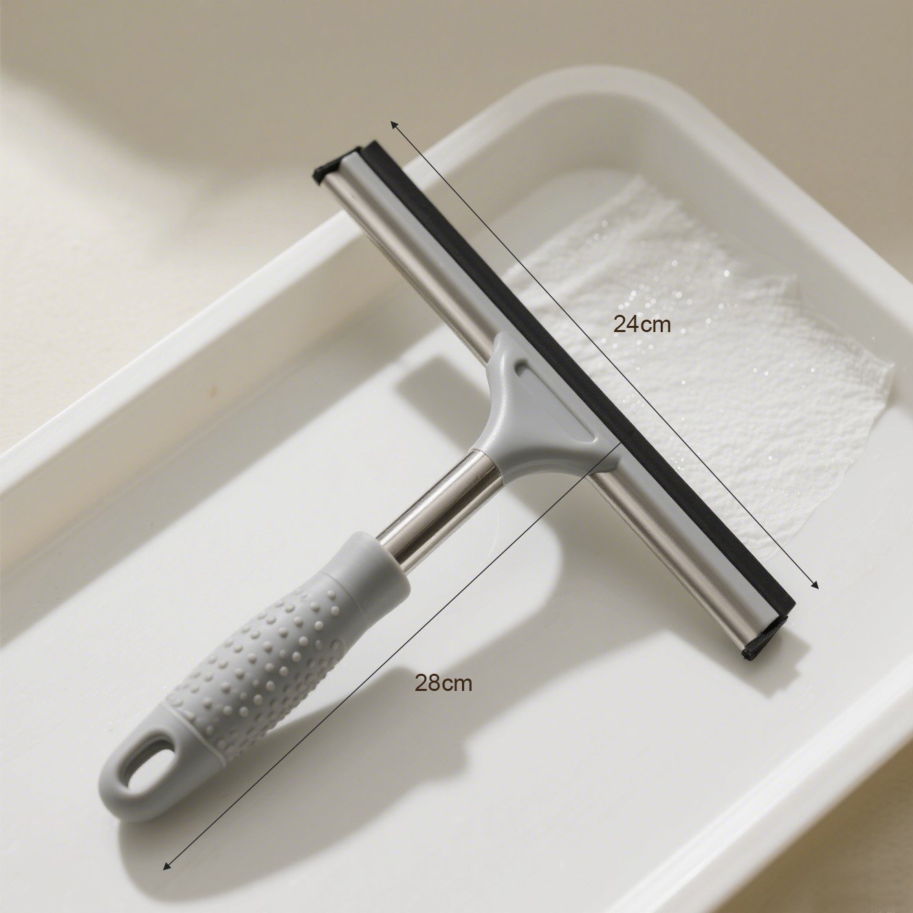 ガラス表面の水垢を除去する掃除道具