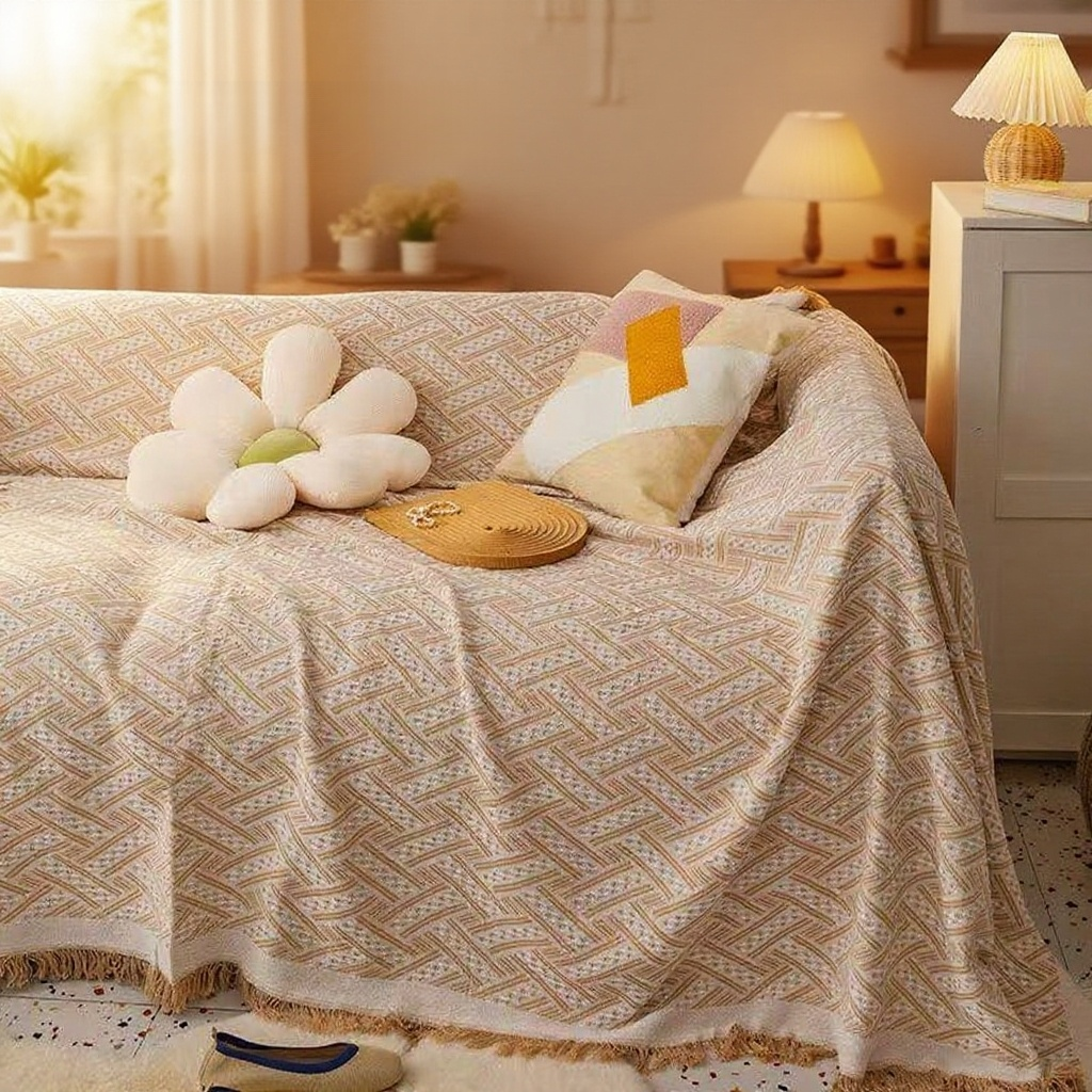 Universal sofa slipcover enhances home decor