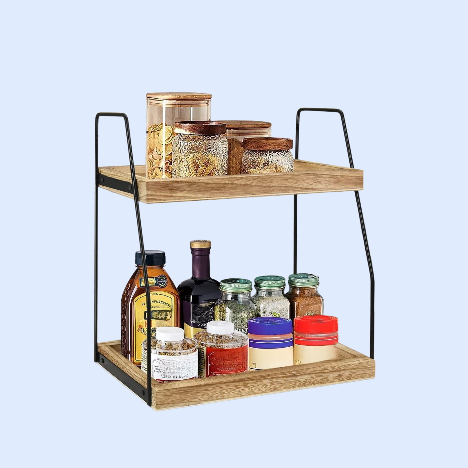 二重層バスルーム収納ラックデスクトップラックキッチンスパイス収納収納ラック収納ラック
