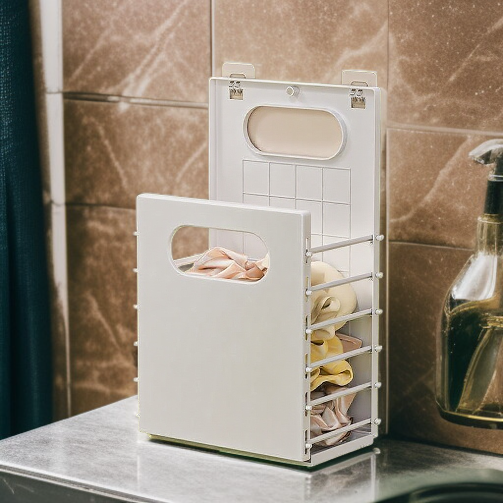 ตะกร้าเสื้อผ้าสกปรกพับได้สำหรับห้องน้ำ