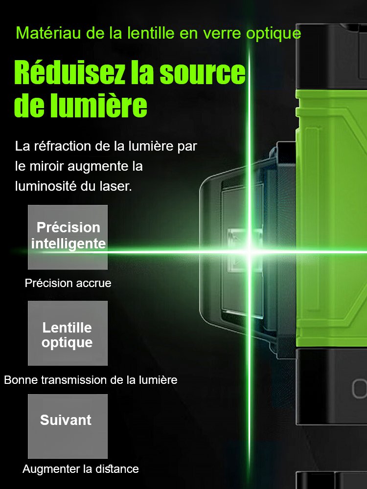 Mesureur de niveau d'eau laser de haute précision, puissant, léger et fin