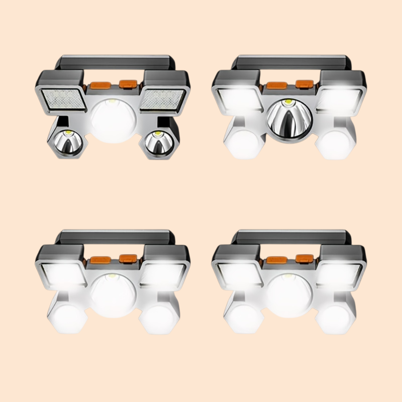 LED五核頭燈可充電強光頭戴式照明燈遠射戶外釣魚燈礦燈