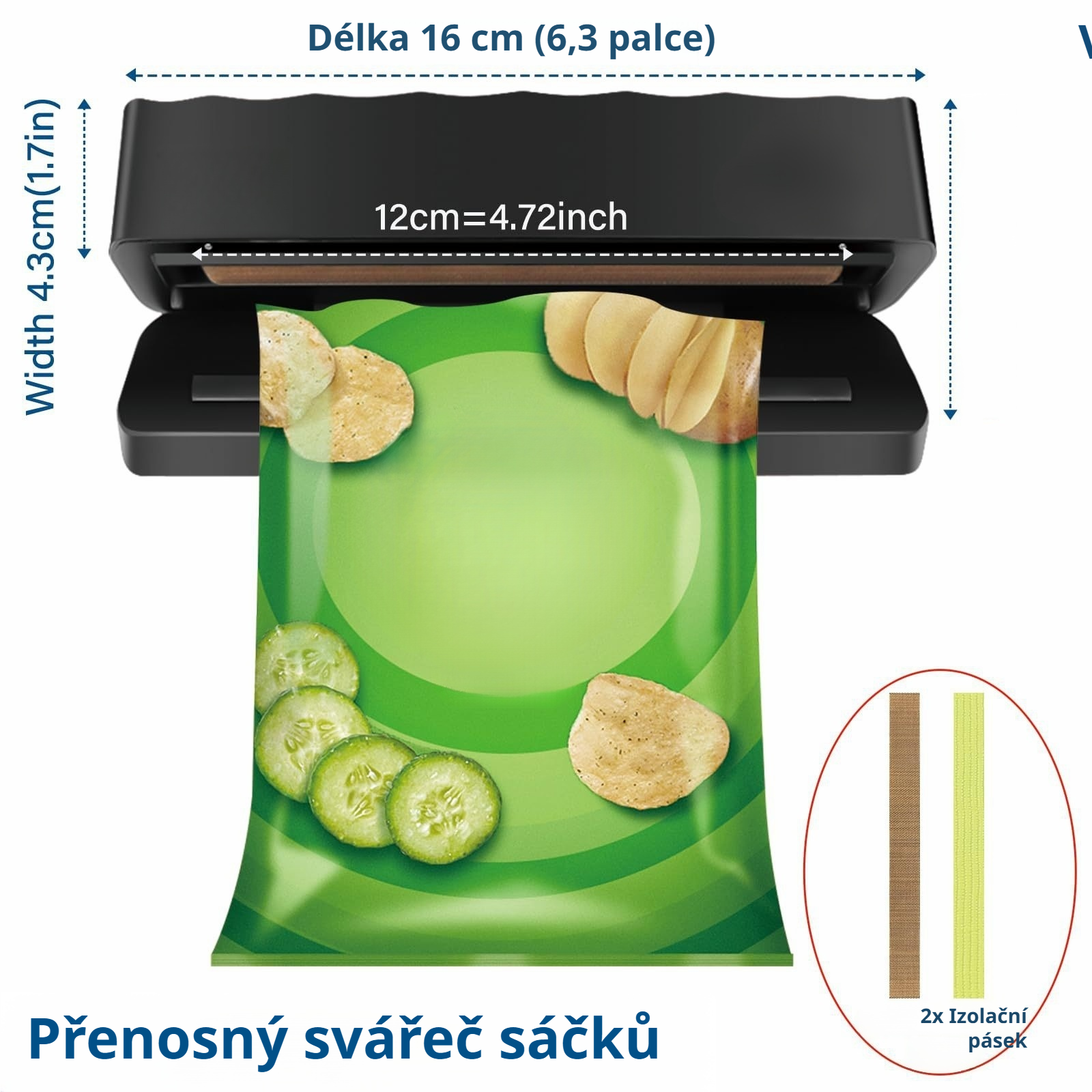  Malý přenosný ruční svářeč fólií