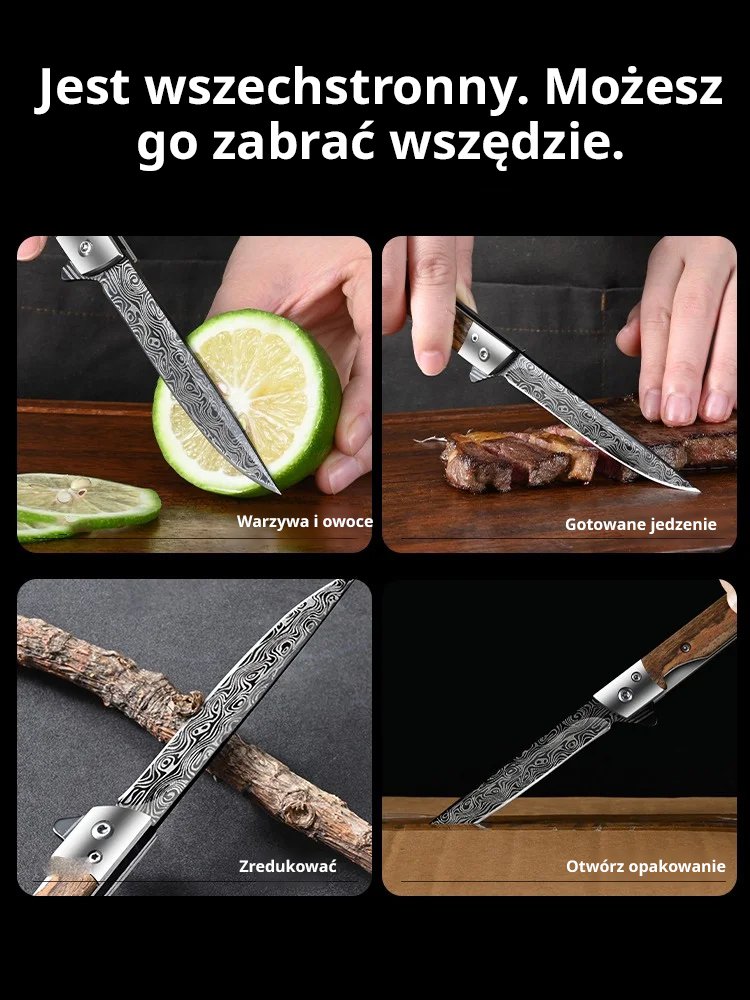 【Damascus】Mały nóż tnący żelazo jak błoto