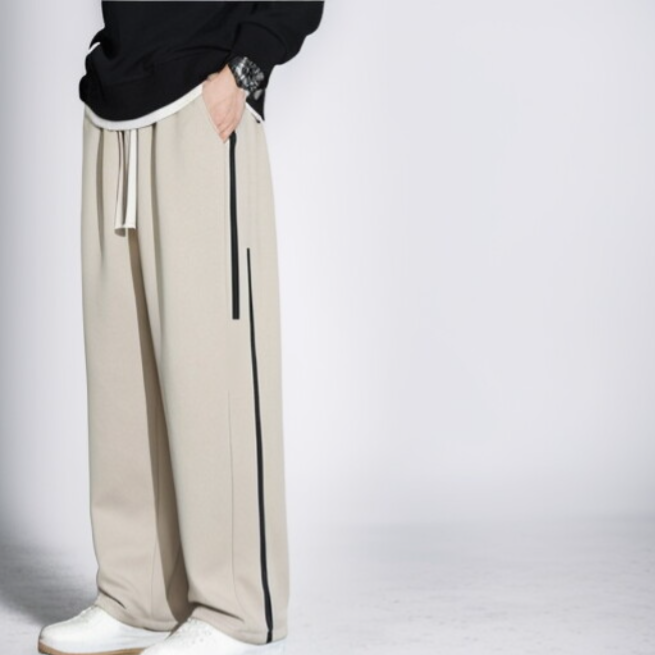 メンズ スポーツ ワイドレッグ ルーズパンツ ロングパンツ 秋冬