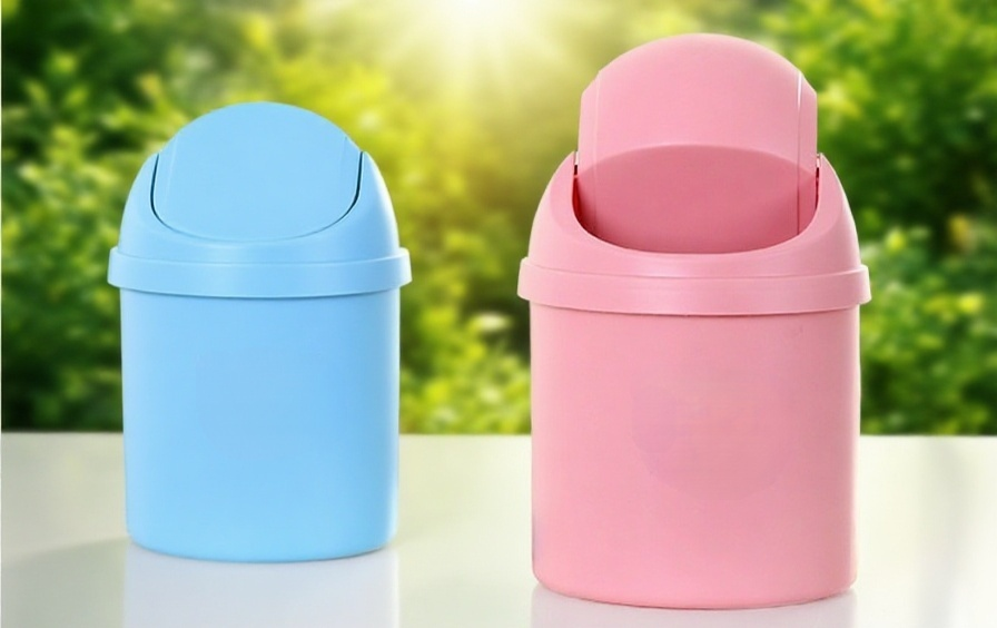 カウンターに置ける小型ゴミ箱のデザイン