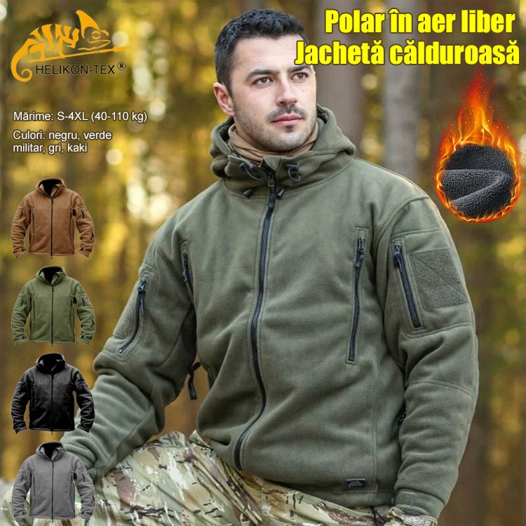 Jachetă călduroasă din fleece pentru exterior