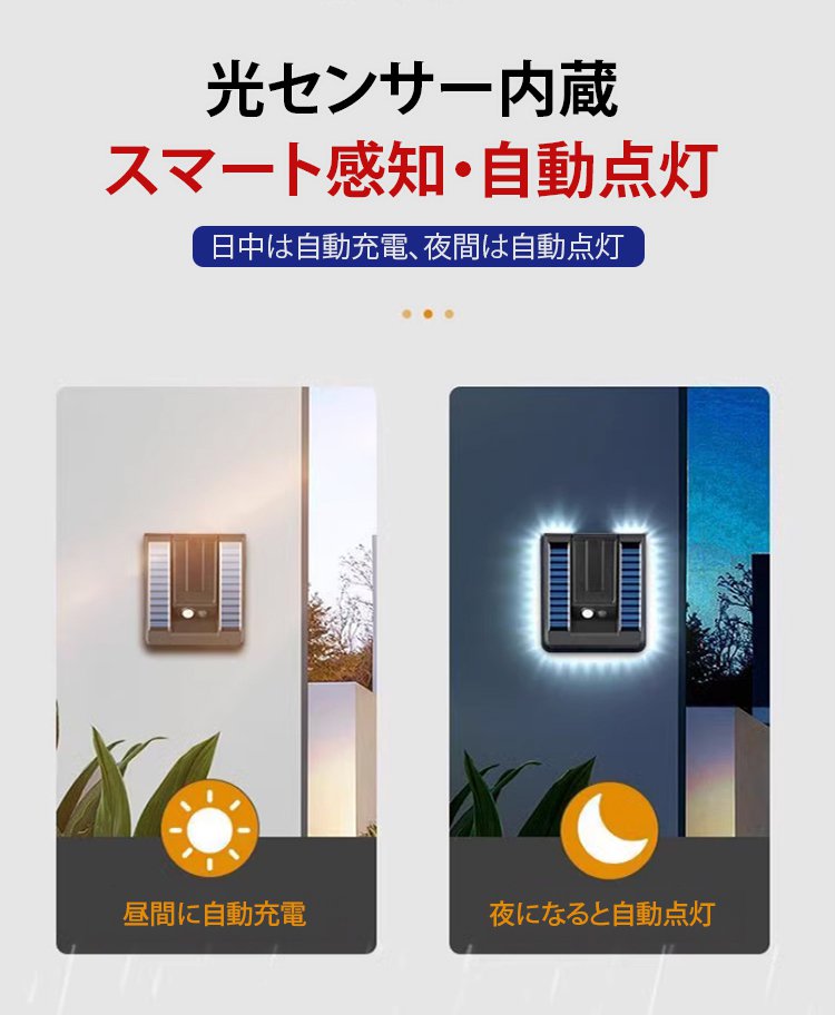 玄関に設置されたソーラー式ライト