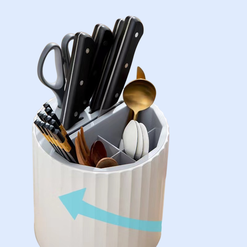 회전형 주방 칼꽂이 가정용 숟가락 포크 젓가락 케이지