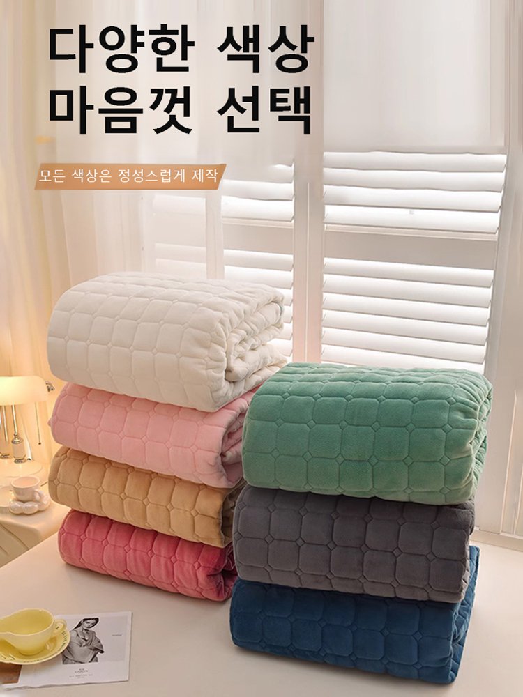 밀크 벨벳 자수 매트리스 커버