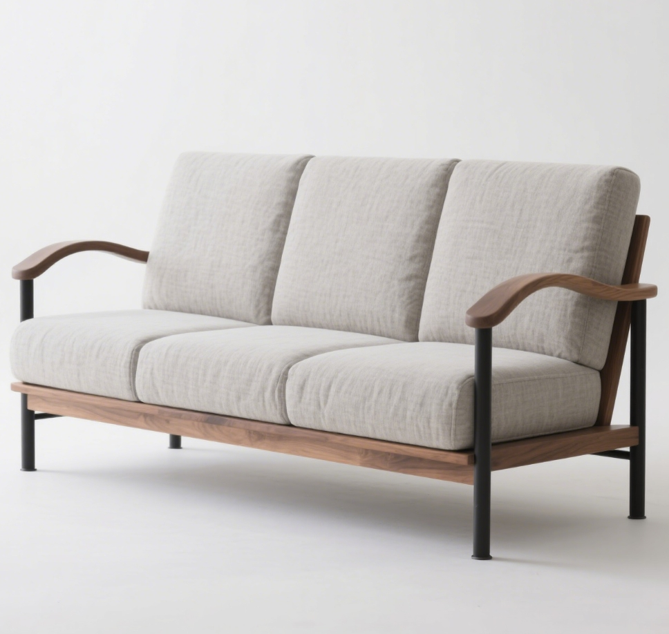 シンプルな家庭用ソファ複数人用