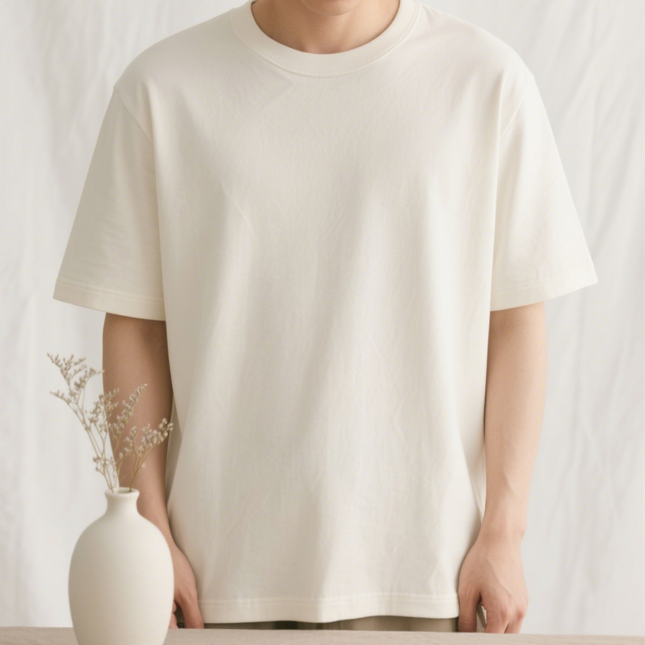 肌にやさしいソフトコットンベーシック多目的Tシャツ