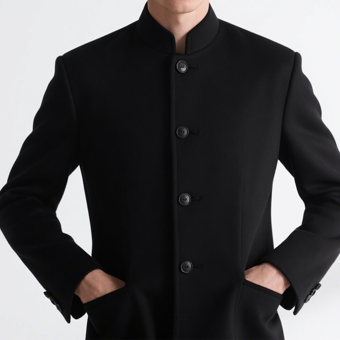 中国式伝統ボタン付き作業服ジャケット