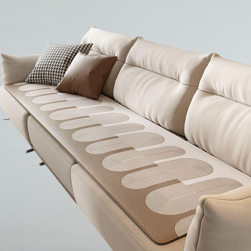 Summer light luxury ice silk sofa cushion breathable straight row anti slip cushion