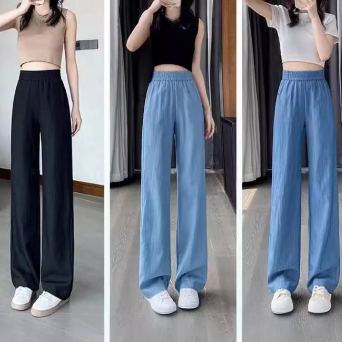 天絲窄版涼涼寬褲