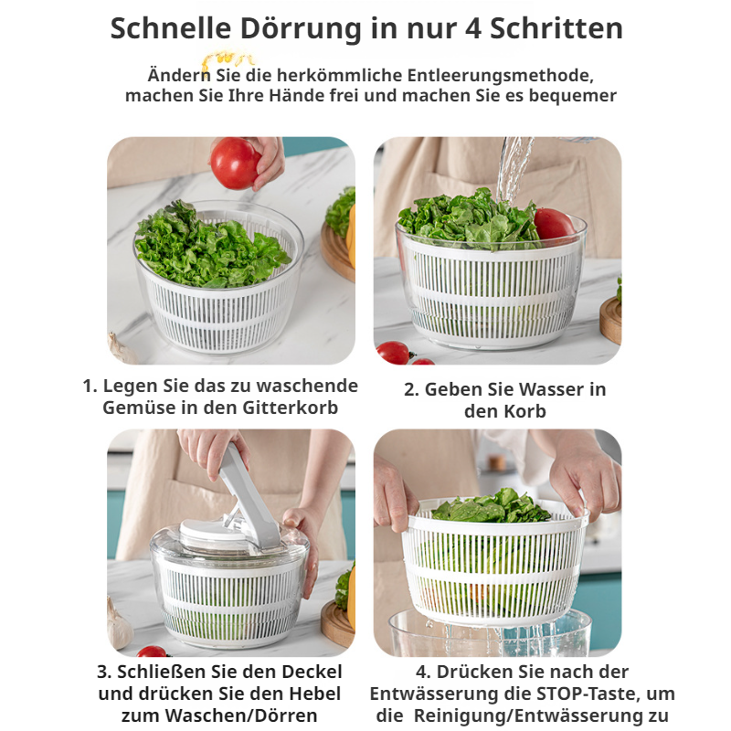 Manuelle Presse Obst und Gemüse Dörrgerät Wasserschleuder Home Küche Obstsalat Dörrgerät