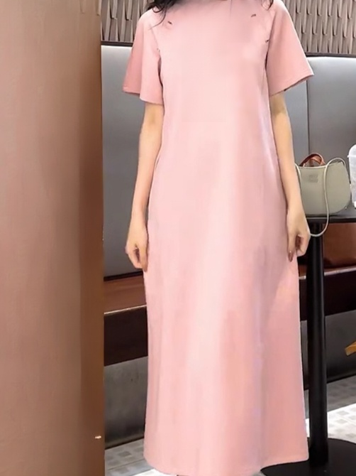 여름 캐주얼 라운드넥 원피스