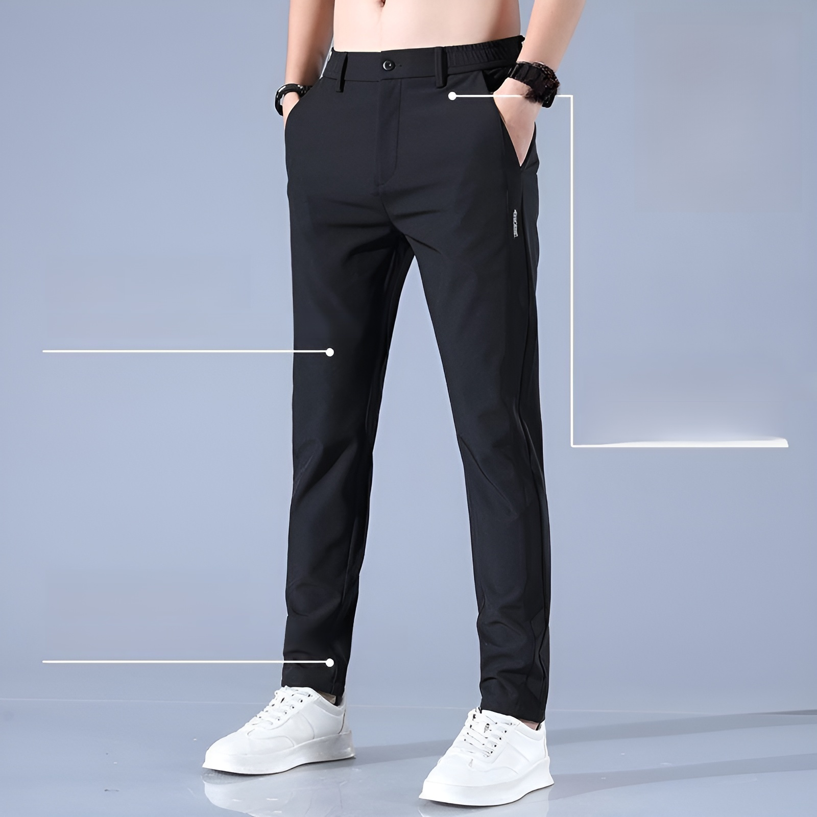 メンズ ロングパンツ 夏服 冷感パンツ アイスシルクパンツ 接触冷感 薄手 涼しい イージーパンツ ストレッチ 夏 春 秋