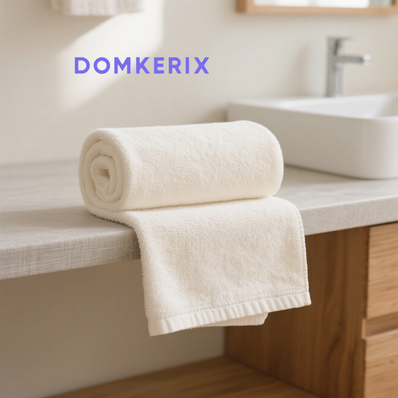 柔らかく吸水性に優れた白い綿タオル