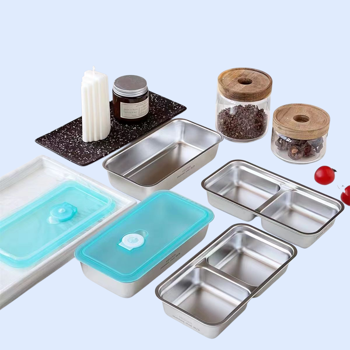 透明蓋ステンレス製ランチボックス