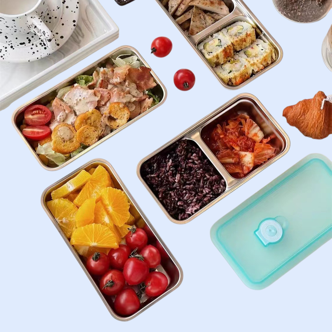 透明蓋ステンレス製ランチボックス