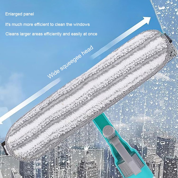 Multifunctional household glass double-sided cleaning brush with scraper sponge floor brush spray bo