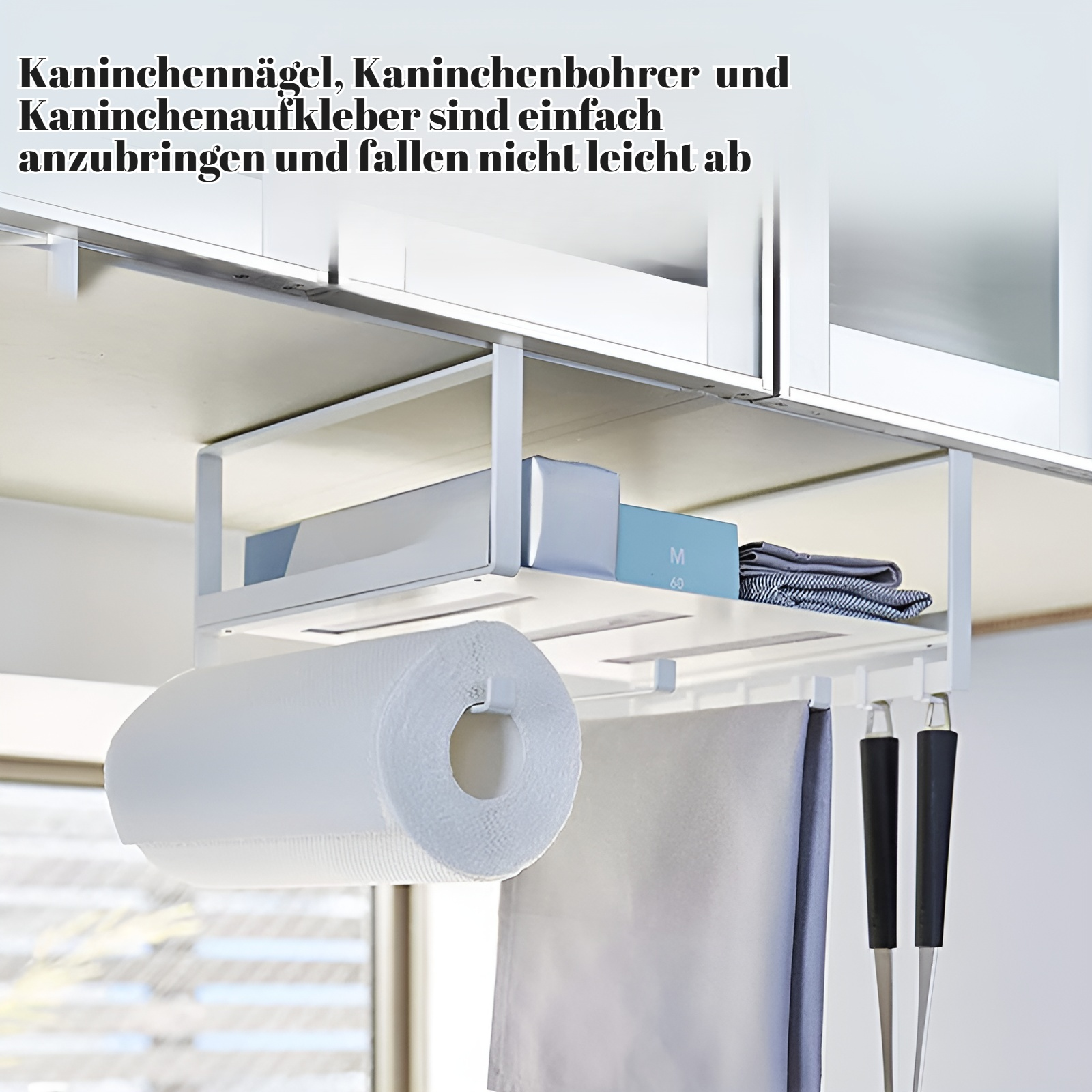 Modernes, einfaches, stanzfreies Hängeregal mit japanischen Haken für Küchenschränke, Multifunktions