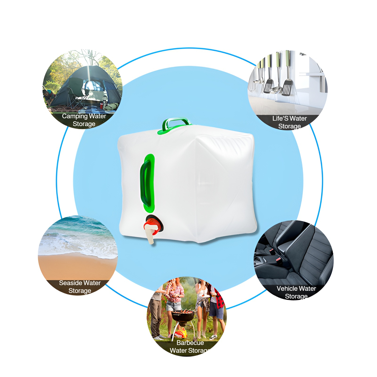 Duża pojemność worek na wodę do uprawiania sportów na świeżym powietrzu, 10L przenośny składany czaj