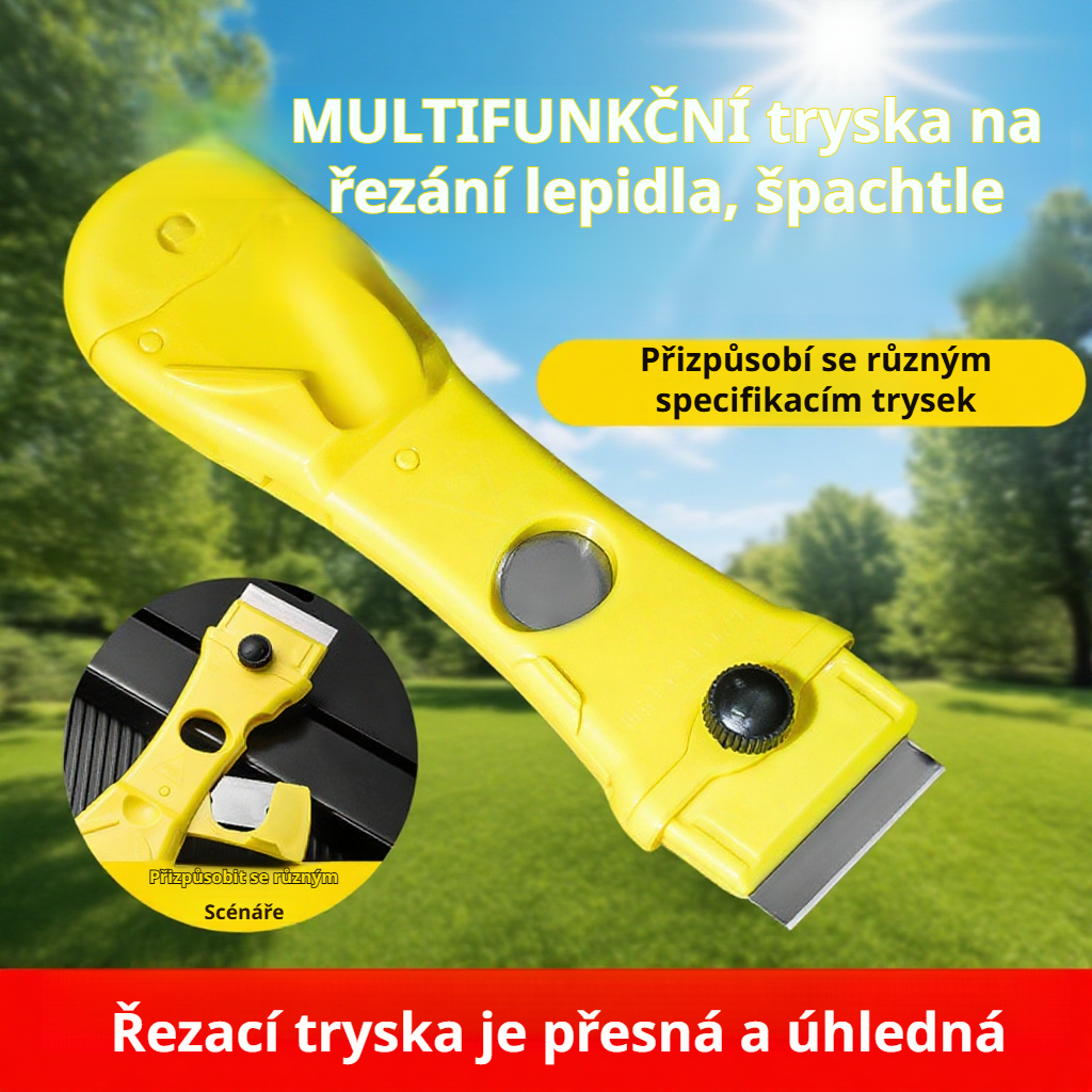 Odstraňovač lepidla s pevnou konstrukcí a ostrou čepelí