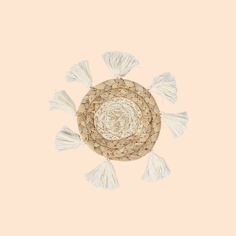 일식 왕골 옥수수 껍질 호리병박 테이블 매트