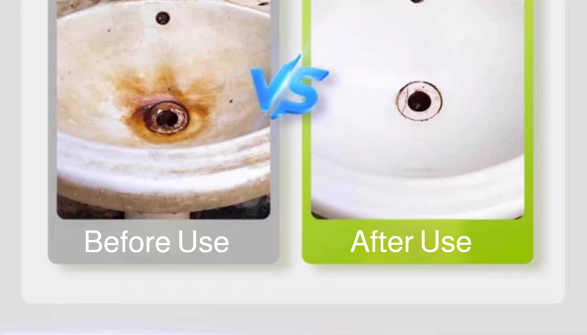 화장실 타일 클리너로 얼룩 제거하는 장면